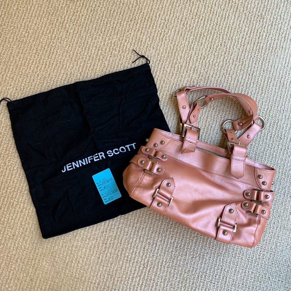 Like New Jennifer Scott Pink Metallic Leather Bag